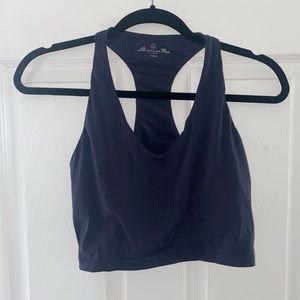 offline by aerie longline navy sport bra